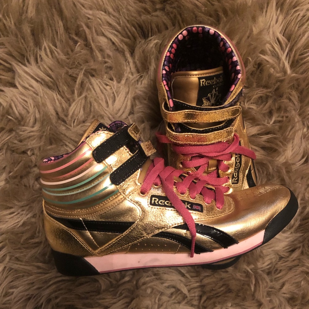 Metallic Gold Reebok Sneakers - Picture 2 of 4
